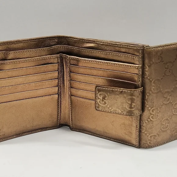Authentic Gucci Wallet Purse Guccissima Bronze Gold Woman - Picture 7 of 9